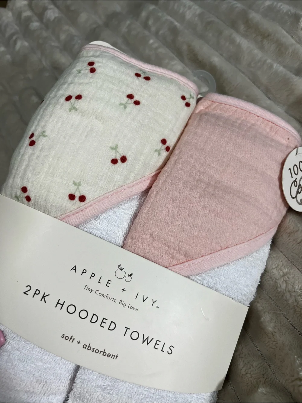 Pink Hooded Baby Towels - 2 Pack